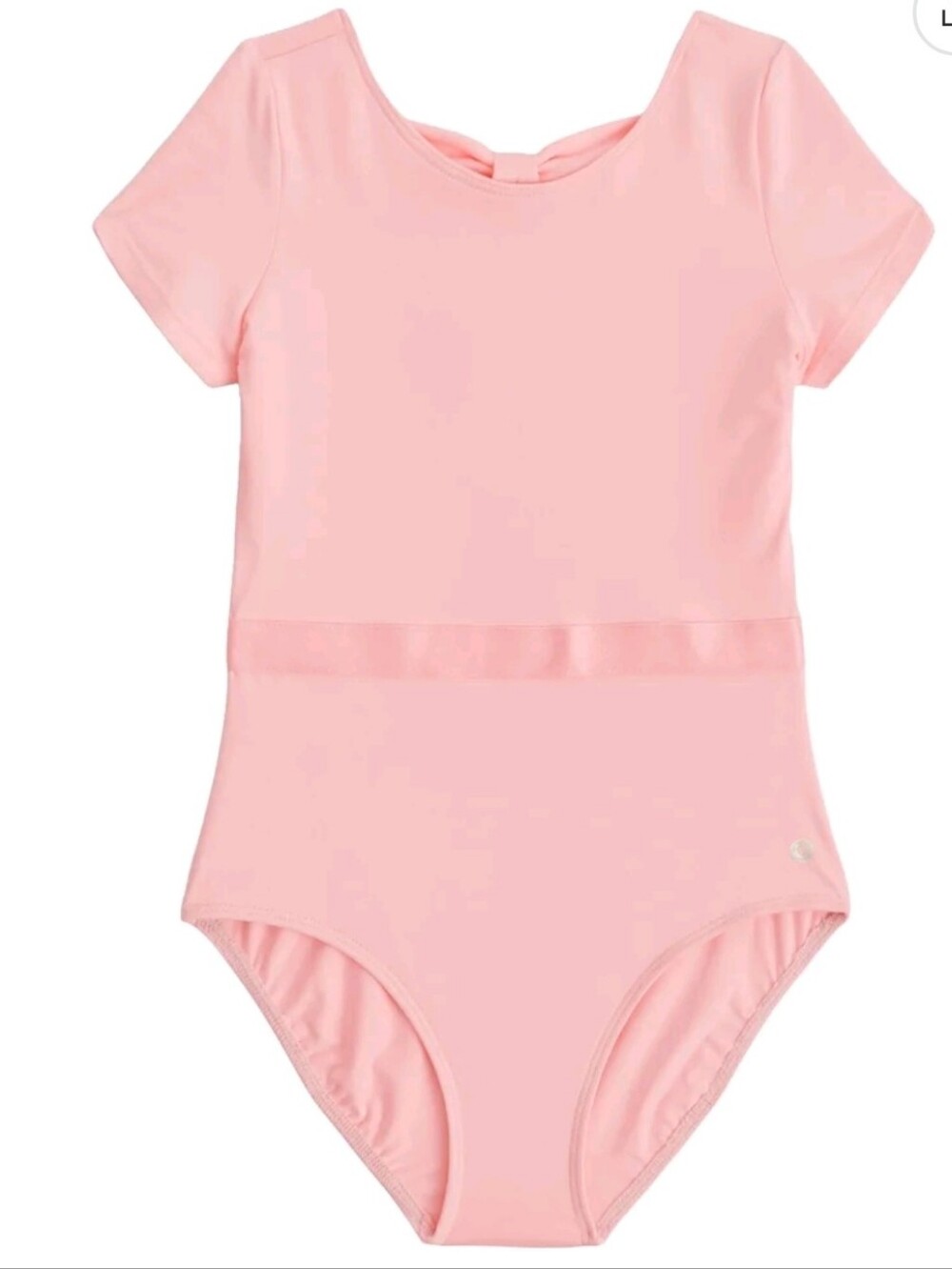 Justice Girls' Cap Sleeve Leotard with Satin Waistband